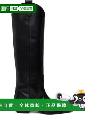 香港直邮aeyde 女士 黑色 Aruna Leather Knee-High Cowboy 高筒