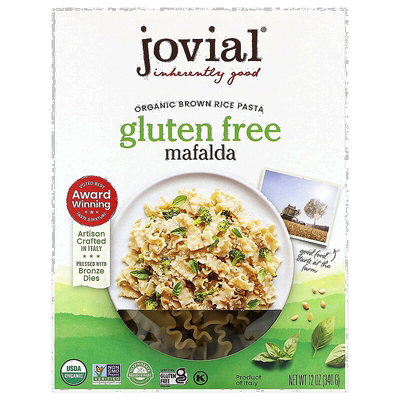 香港直邮Jovial,有机糙米意大利面，Mafalda，12 盎司（340 克）