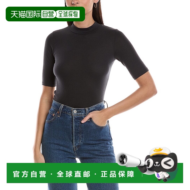 自营rag & bone Lea Mock Neck Shirt - black 美国奥莱直发