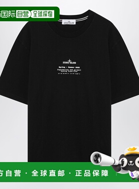 香港直邮Stone Island 石头岛 男士 黑色合体款T恤 S152100001S02