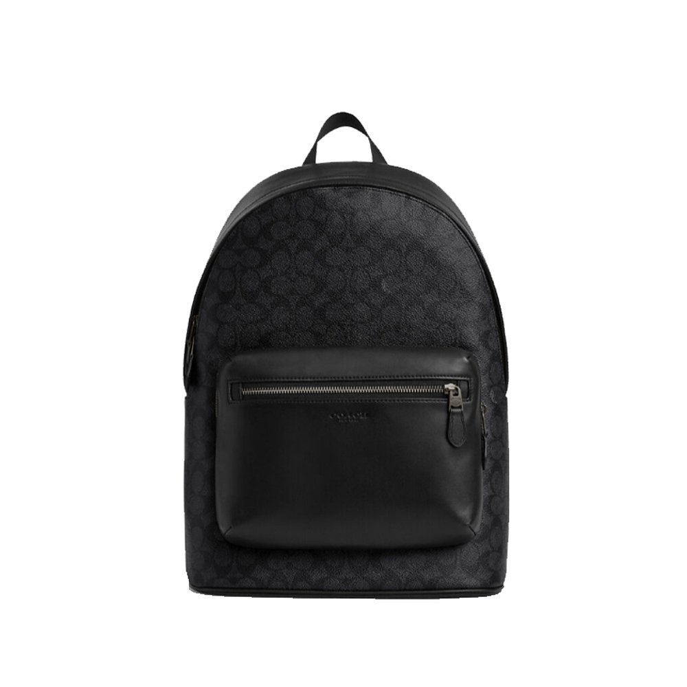 COACH 奥莱款男士PVC配皮双肩包