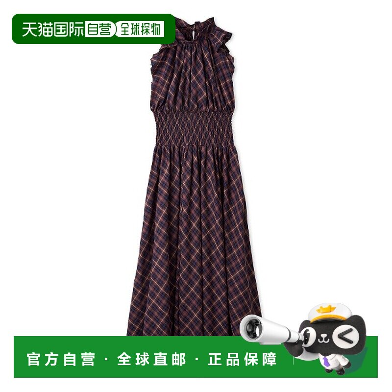 日本直邮SNIDEL 女装 碎花褶皱袖格纹连衣裙 SWFO264009吊带图片