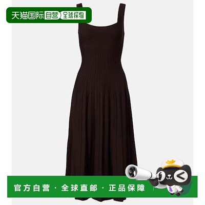 1h可退 香港直邮潮奢 Staud 女士 Ellison 褶裥针织中长连衣裙