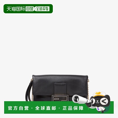 1h可退 欧洲直邮FENDI（2025年生产）Mamma Baguette手拿包 - 黑