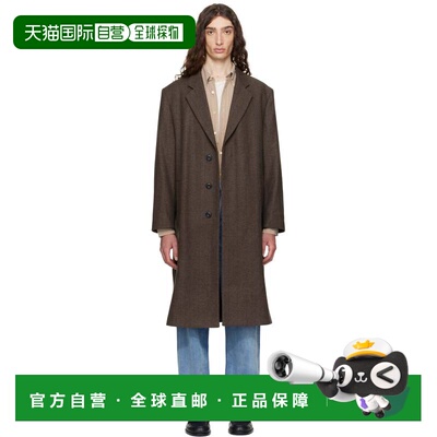 1h可退 香港直邮HUGO 雨果 男士 棕色 Regular-Fit Concealed Clo