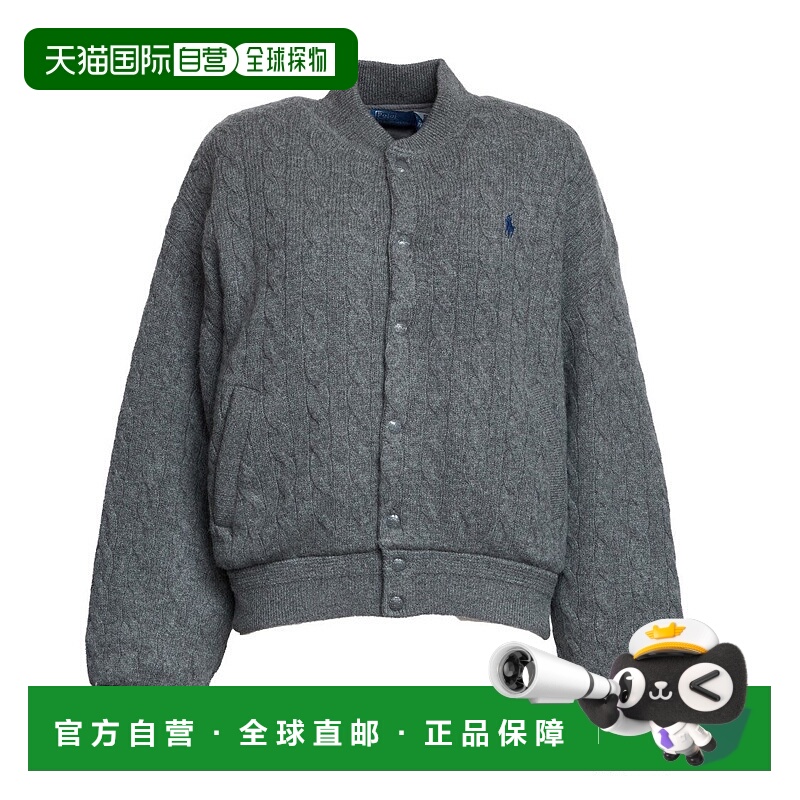 自营polo ralph lauren羊毛和羊绒针织夹克-灰色 美国奥莱直发