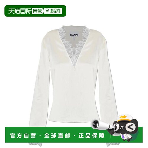 1h可退 欧洲直邮GANNI 女士衬衫 A1040503135 AW2026 白色 FLUID