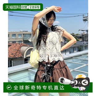 女士 日本直邮AS 穿搭 花纹 1h可退 钩针开衫 plus KNOW 夏季