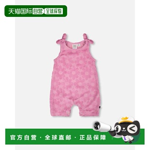 自营deux par deuxTerry Cloth Romper with Bows Pink - pink 美