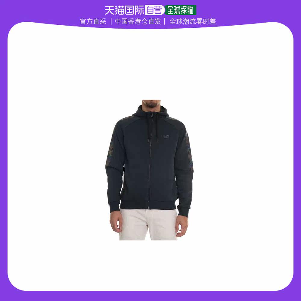 香港直邮Armani阿玛尼男士大衣 黑色印花长袖圆领透气通勤出行