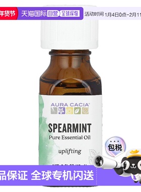 香港直邮Aura Cacia,100％纯精油，留兰香，赋活，.5盎司（15毫升