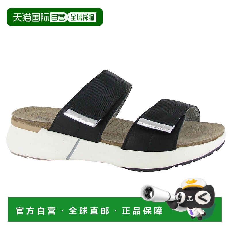 自营 naot女式Calliope凉鞋，黑色皮革/黑-黑色皮革/黑色 美国奥