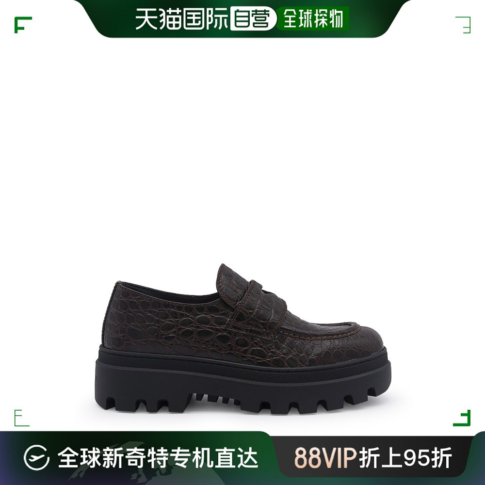 香港直邮潮奢 Car Shoe 女士 深褐色皮质乐福鞋 KDD38PF0501U5F00 女鞋 浅口单鞋 原图主图