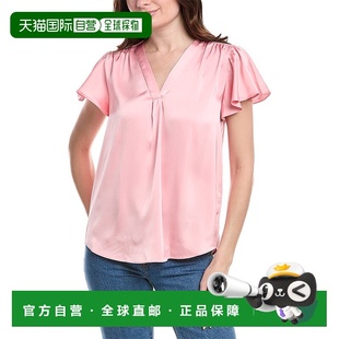 女装 自营Vince 粉红色 上衣 美国直发奥莱 Camuto缎面飘逸袖