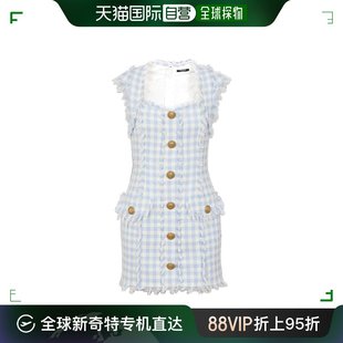 Balmain 女士 巴尔曼 香港直邮潮奢 格纹花呢连衣裙 CF1R5019CE70