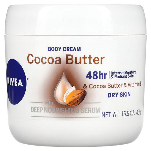 美国直邮Nivea妮维雅身体霜身体乳可可脂滋养补水保湿439ml