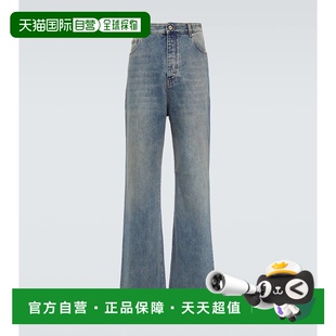 香港直邮潮奢 罗意威 1h可退 LOEWE 男士 褪色设计阔腿牛仔裤