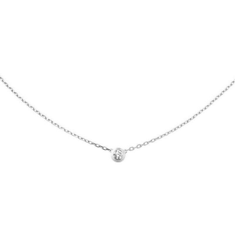 CARTIER/卡地亚 DIAMANTS LÉGERS大号款18K金白金钻石项链