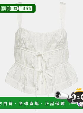 1h可退 香港直邮Simkhai 女士 Abilene 抽绳衬衫 001397 white白