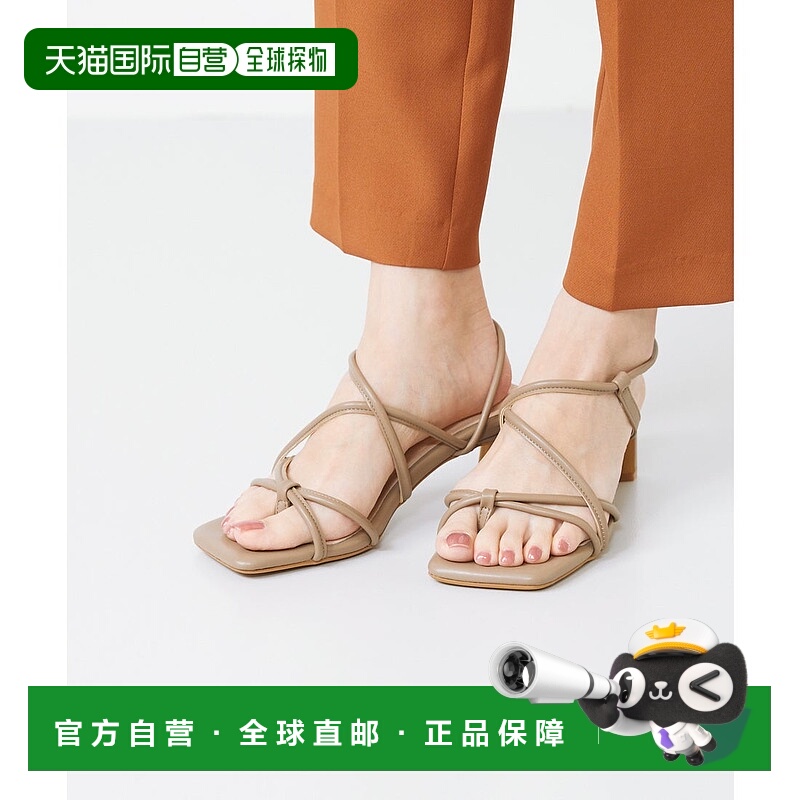 日本直邮Menue 多连式鞋扣5.5厘米跟高凉鞋 [ME8623BW02396]