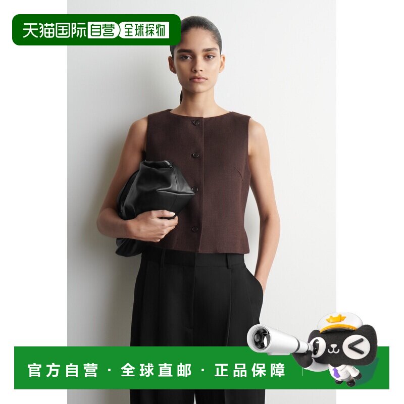 自营欧洲直邮COS 女士棕色粘胶纤维裁缝马甲女装图片