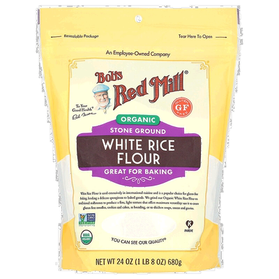 香港直发Bob'S Red Mill鲍勃红磨坊有机白米粉密封包装烘焙680g