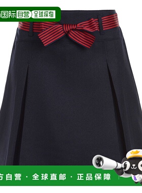 自营 Nautica 女童百褶滑板车带条纹蝴蝶结（加大码）- 纯蓝色/wt