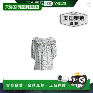 Johnny Was 女式衬衫蓝色花卉 Tatiana Top Peasant 女士 - 多色