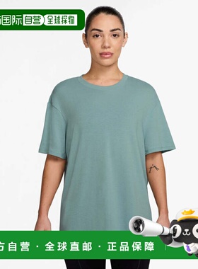 日本直邮Nike 女士机能半袖T恤 [FN2815017] 耐克 运动灰蓝色上衣