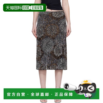 香港直邮潮奢 Rabanne 女士 黑色 Pearl Crepe 半身裙 26PCJU153P