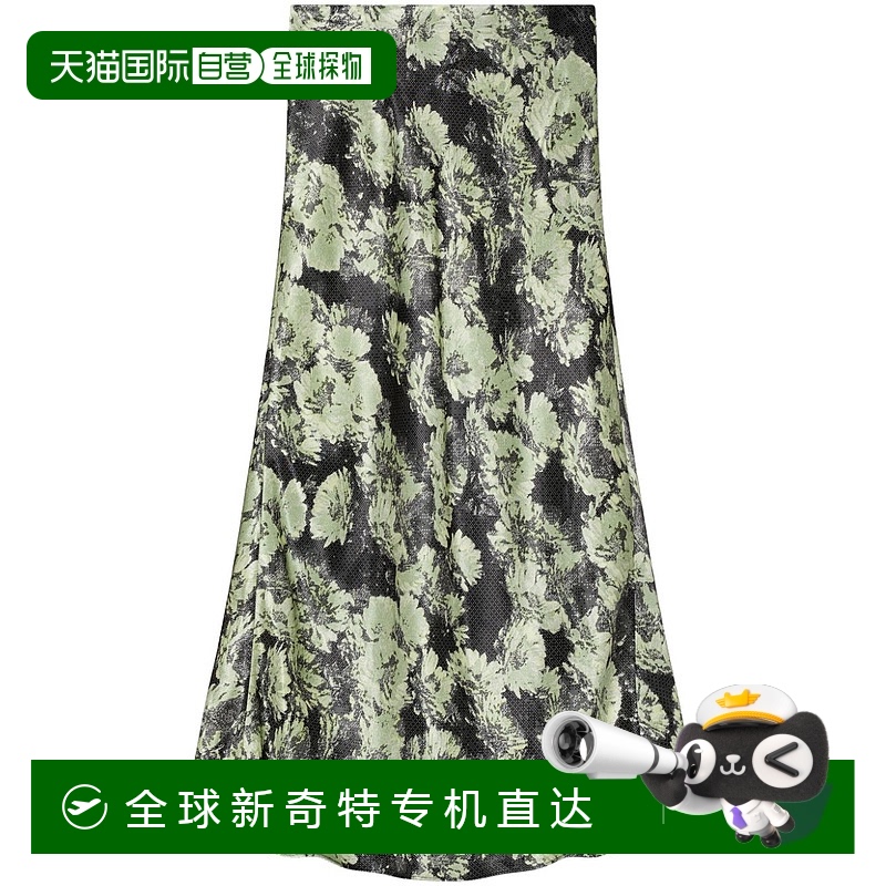 1h可退 香港直邮Tory Burch 托里 伯奇 女士 印花绸缎半身裙 1654