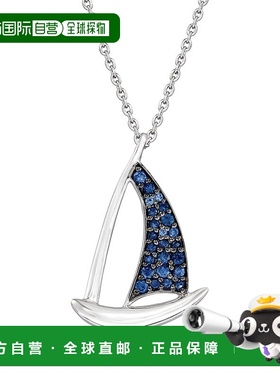 自营 925 纯银 Ross-Simons 蓝宝石帆船吊坠项链 - 20 英寸 美国