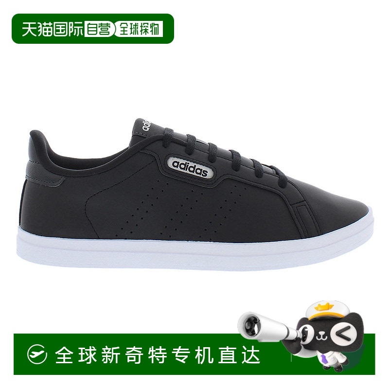 美国直邮Adidas阿迪达斯女士运动鞋黑色白底低帮系带简约时尚百搭