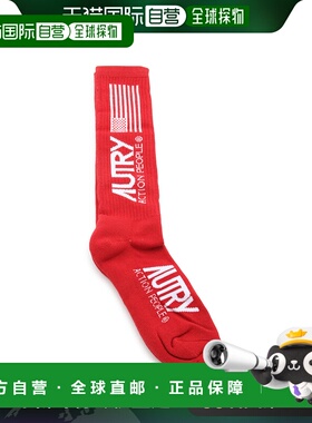 1h可退 香港直邮AUTRY 女士 红色棉标志性徽标袜子 SOIU40RW