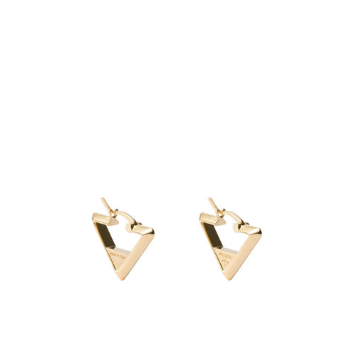 PRADA 女士耳饰 1IO2052C41F0056 SS2025 金色 三角形耳环