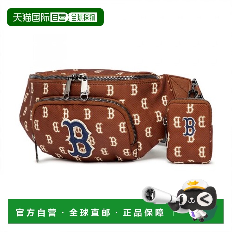韩国直邮MLB 手抓包3AHSM012N-43BRD皮革斜挎包单肩包腰包