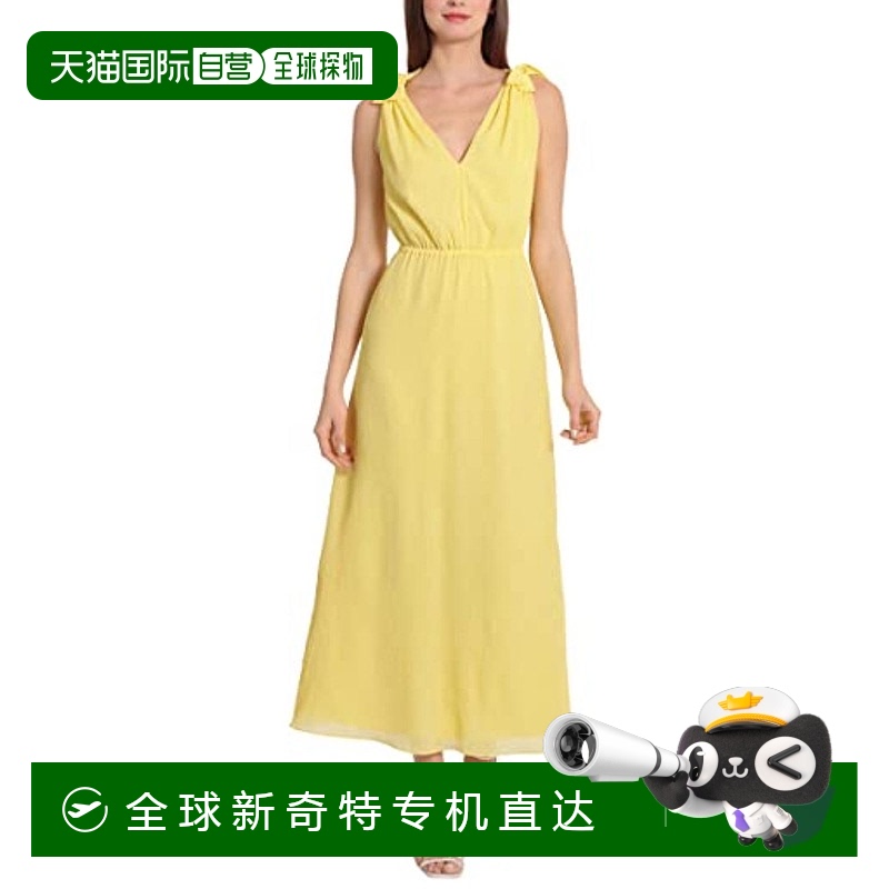 自营 maggy london柠檬色领结手风琴迷笛连衣裙 美国奥莱直发