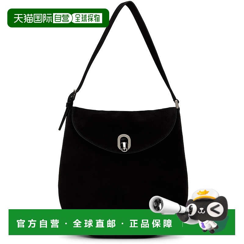 1h可退 香港直邮潮奢 SAVETTE 女士 黑色大号 Tondo 单肩包 H0090