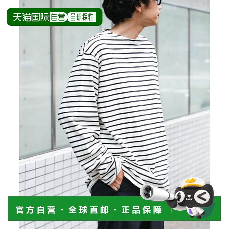 1h可退 日本直邮FORK&SPOON 男士有机棉圆领条纹T恤 DFA611V018