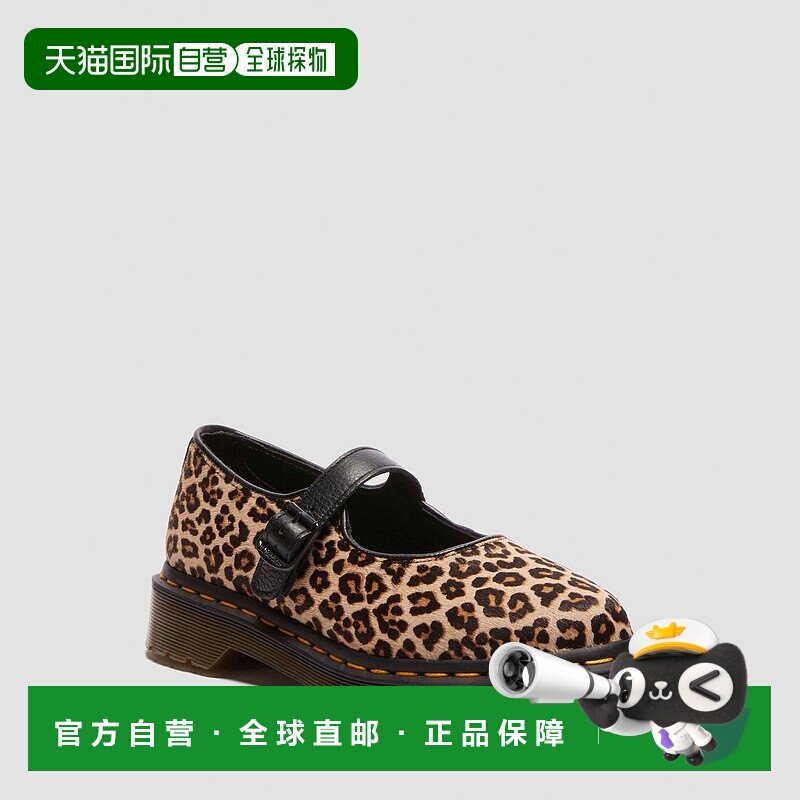 自营欧洲直邮DrMartens马丁大夫 Elphie女士Hair On豹纹皮革玛丽