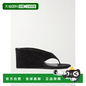 香港直邮潮奢 Alaia 1h可退 女士 Tong 绒面革坡跟凉鞋 AA3M10