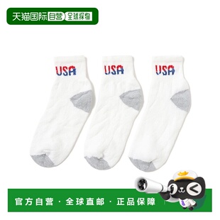1h可退 日本直邮RAILROAD SOX 女士 USA字母半筒袜3双装 13430391