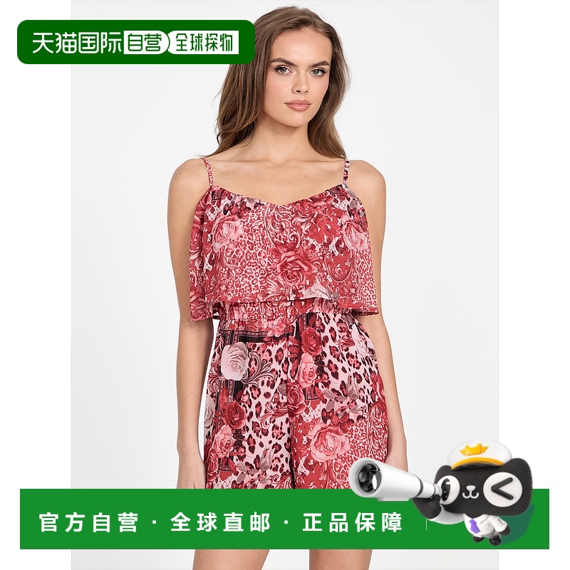 自营 guessVanessa印花连身裤-红醋栗多色 美国奥莱直发性感吊带