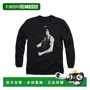 自营 gildan李小龙姿态长袖成人 T 恤/T 恤 - 黑色 美国奥莱直发