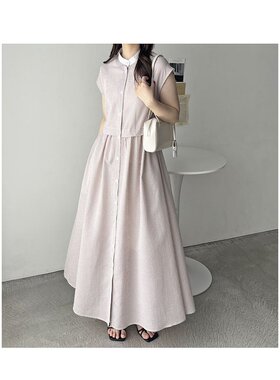 日本直邮GeeRA 牧师配色腰部褶皱衬衫连衣裙 [R04609EW14259] 连