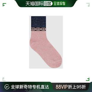 女士 6093 互扣式 香港直邮Gucci 古驰 99新未使用 双G链条短袜