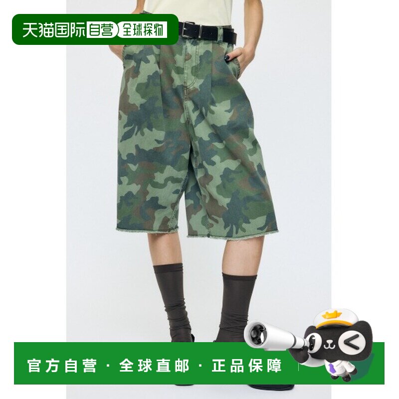 日本直邮MOUSSY 女装 军绿迷彩阔腿裤子九分裤 010JAJ311081