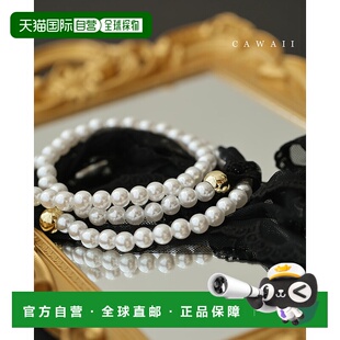 日本直邮一条蕾丝缎带珍珠结婚项链