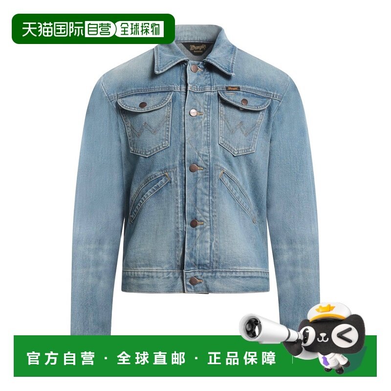 1h可退 香港直邮Sandro X Wrangler 男士 牛仔布夹克 blue蓝色 舒,男装,夹克,淘宝优惠券,粉丝福利购,淘宝优惠卷