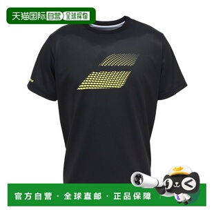 日本直邮BABOLAT 男士网球服 PLAY 短袖T恤 BUP6505-BK 黑色速干